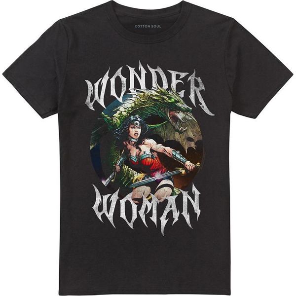 Wonder Woman - Maglietta "Dragon Cover"" Per Uomo/Donna Unisex TV29202 (3XL) (Nero)"-image