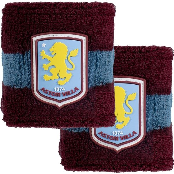 Aston Villa Fc - Polsino (Confezione Da 2) TA14179 (Taglia Unica) (Vino Rosso/Blu)-image