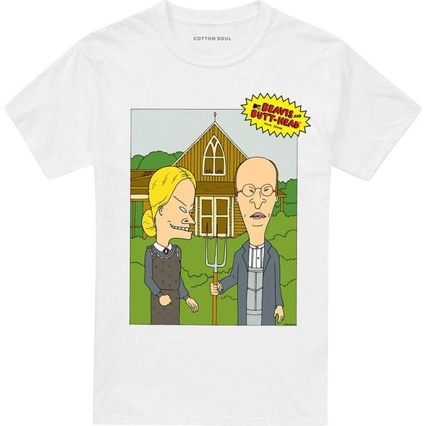 Beavis & Butthead - Maglietta "American Gothic"" Per Bambini/Donne Unisex TV28989 (M) (Weiß)"-image