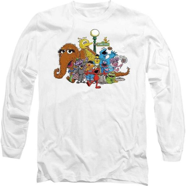 Sesame Street - T-Shirt Unisex Uomo/Donna, Manica Lunga TV29026 (Xxl) (Bianco)-image