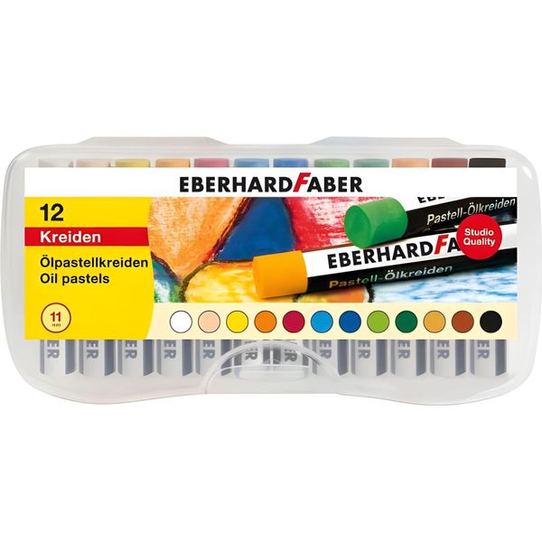 Eberhard Faber 522013 - 12X Pastelli A Olio In Scatola Di Plastica-image