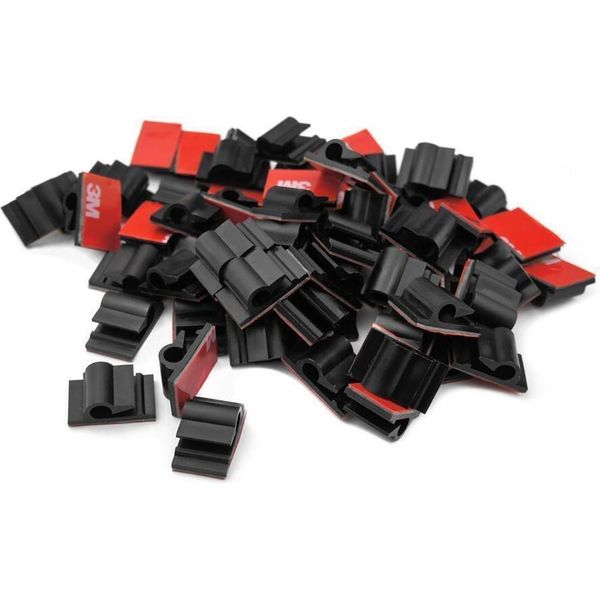 20 Pezzi Portacavi Autoadesivi 13X21Mm Set Di Morsetti Per Cavi Da Scrivania Fissaggio Cavi Fascetta Fermacavi Guida Cavi Guida Cavi Ufficio Organizzatore Cavi Guida Cavi Nero-image