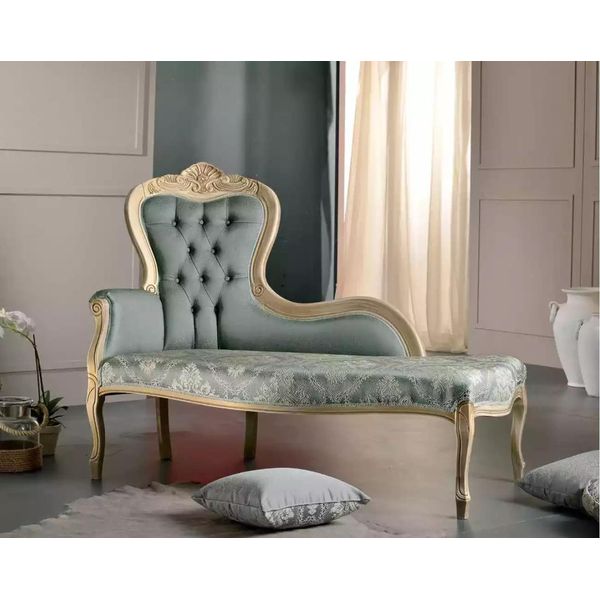 Mobili Chaise Longue Soggiorno Design Classico Rivestimento Tessile-image