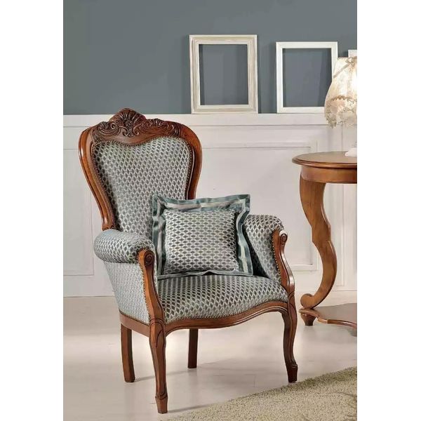 Poltrona Classica Da Salotto Poltrona Imbottita In Tessuto Arredo Ufficio Monoposto-image