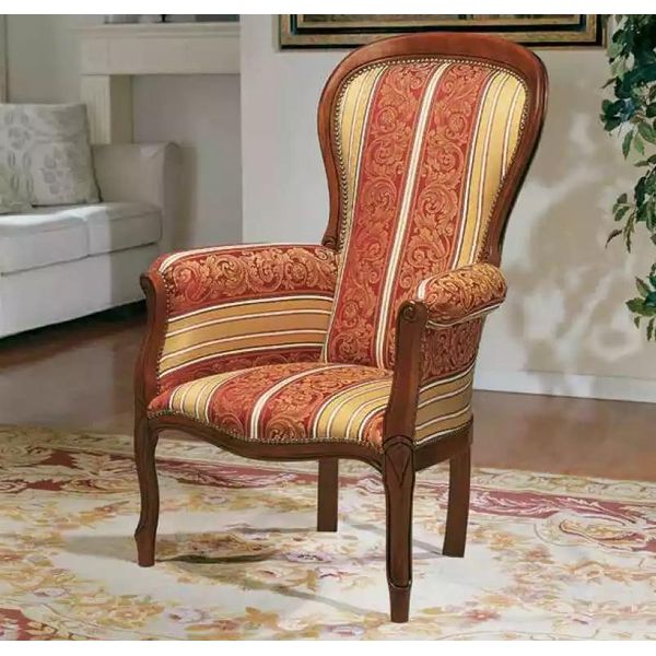 Poltrona Classica Imbottita Mobili Poltrona Imbottita Struttura In Legno Nuovo-image