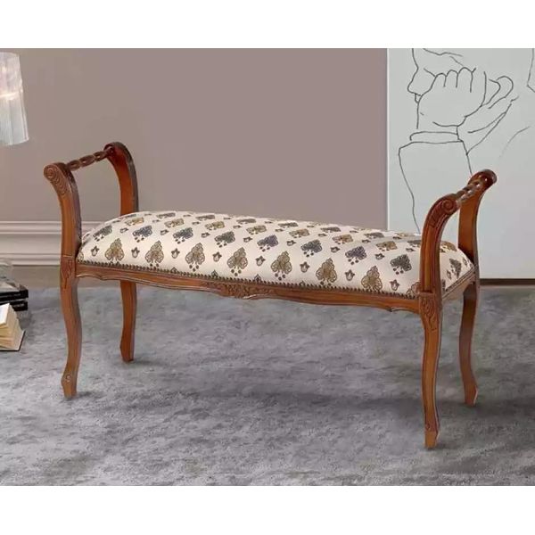 Panca Classica Sgabello Panca Nuova Seduta Mobili Tappezzeria Tessuto Panche-image