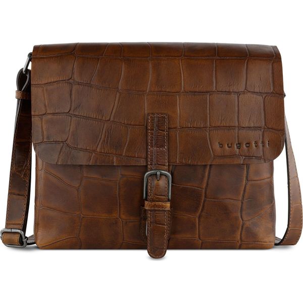 Bugatti Pelle Borsa A Tracolla Messenger Bag Cognac Marrone Chiaro-image