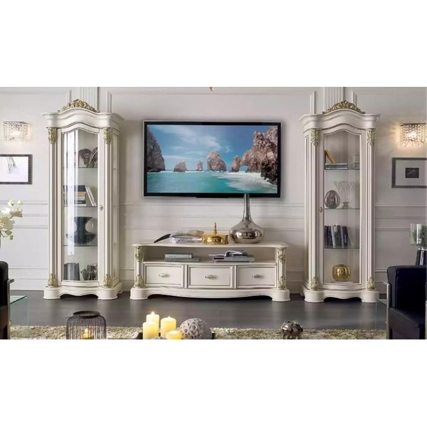 Soggiorno Vetrina Rtv Credenza Cassettiera Gruppo Armadio Xxl Set 3 Pezzi.-image