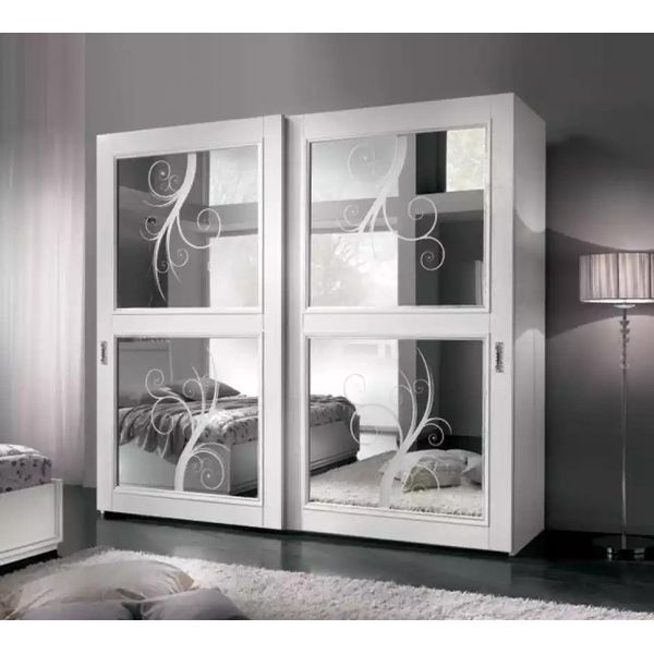 Camera Da Letto Italia Armadio In Legno Armadio In Vero Legno Bianco Nuovo-image