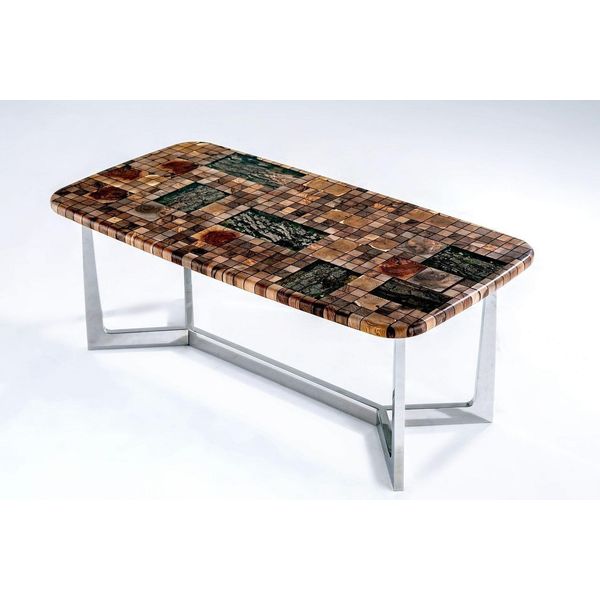 Tavolo Da Cucina Tavolo Da Pranzo Resina Epossidica Tavolo Da Sala Da Pranzo Tavolo 140 Cm Legno Marrone-image