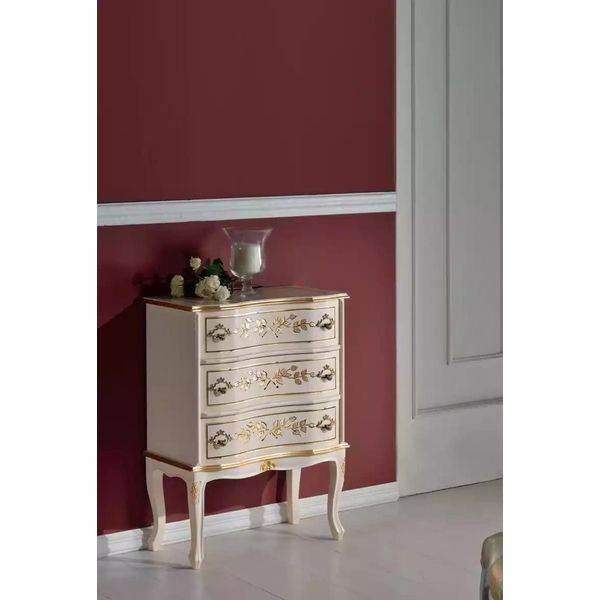 Cassettiera Classica Bianca In Legno Mobili Da Salotto Mobile Contenitore Nuovo-image