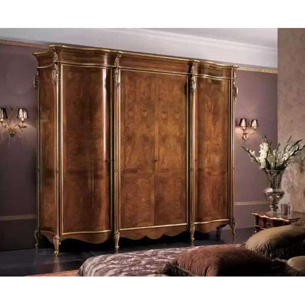 Armadio Stile Mobili Armadio Classico Legno Camera Da Letto Marrone-image