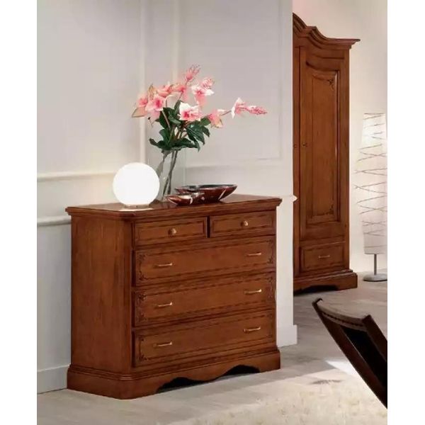 Cassettiera Console Classica Camera Da Letto Legno Design Moderno Marrone-image