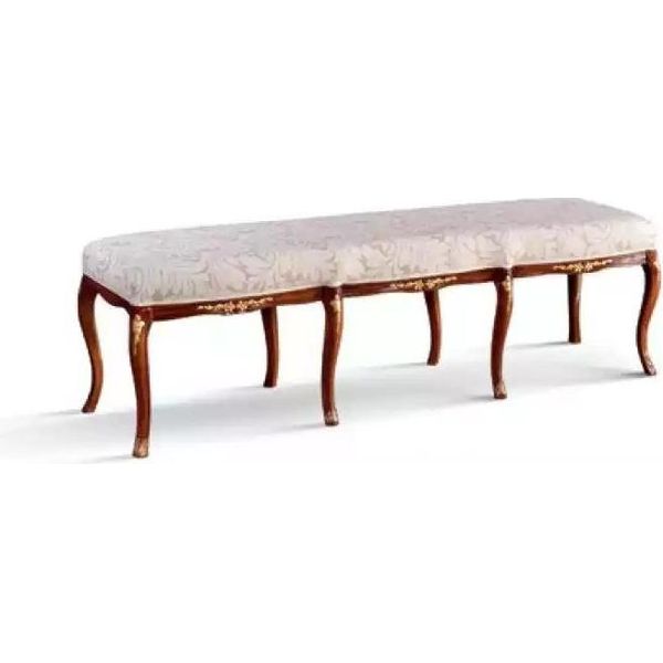 Panca Classica Marrone Design Tessile Nuovo Rivestimento Tessuto Sedute Nuovo-image