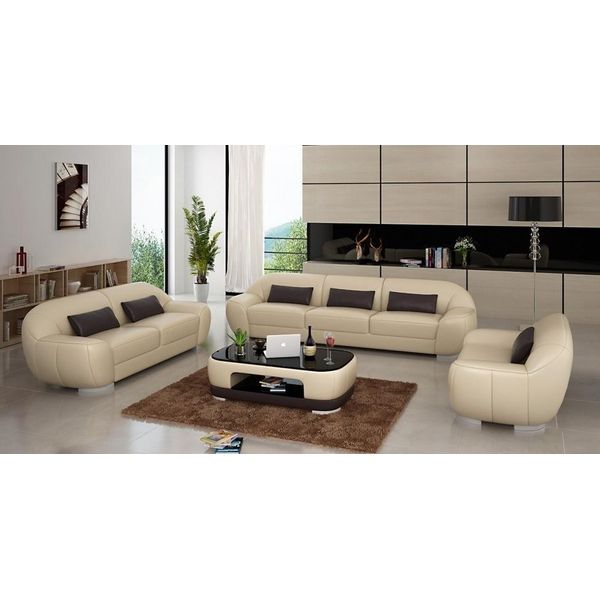Set Di Divani 3+2+1 Couch Upholstery Seat Leather Set Designer Set New Homberg W-image