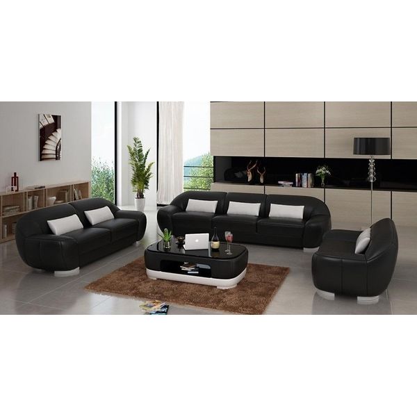 Set Di Divani 3+2+1 Couch Upholstery Seat Leather Set Designer Set New Homberg B-image