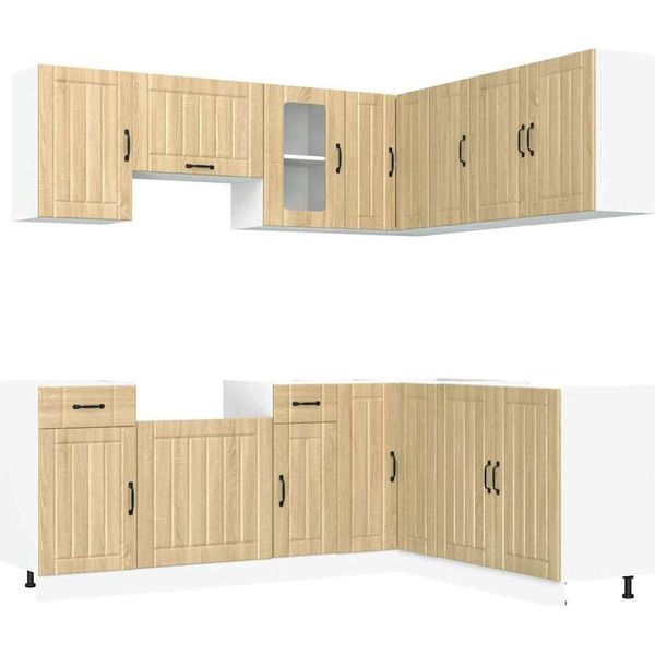 Vidaxl Set Di Mobili Da Cucina Da 11 Pezzi Lucca Sonoma In Legno Di Quercia-image