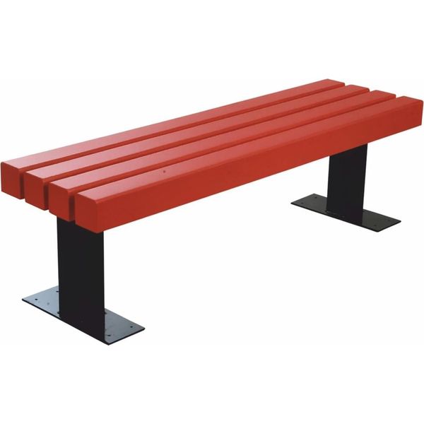 Casa Padrino Park Bench - Panchina Da Città Rosso / Nero 150 Cm - Panchina Da Giardino Solida-image