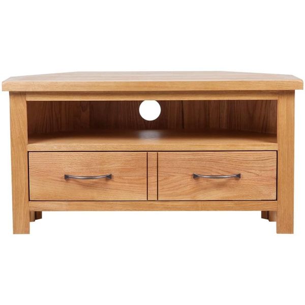 Vidaxl Mobile Tv Con Cassetto 88X42X46 Cm In Legno Massiccio Di Rovere-image