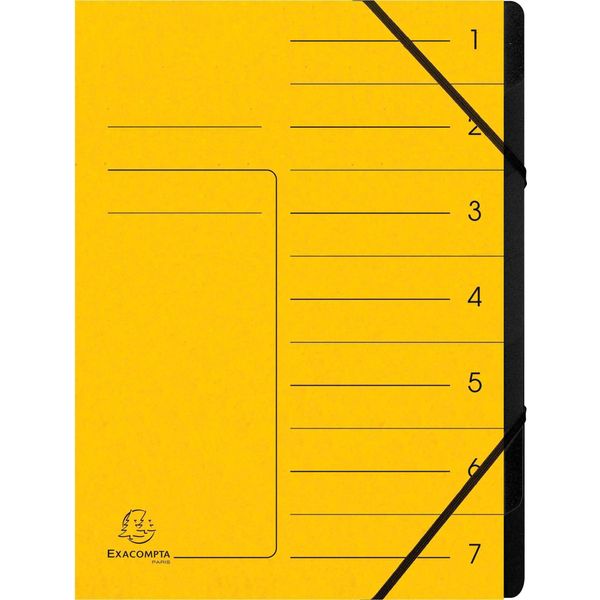 Exacompta 540709E Organizer - 7 Scomparti, A4, Truciolato Colorato, Giallo-image