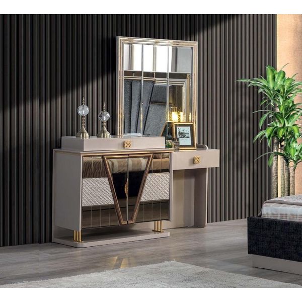 Tavola Da Toilette Moderna Specchio D'arredo Nuovi Mobili Per La Camera Da Letto-image