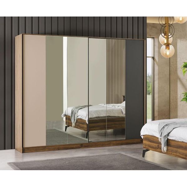 Camera Da Letto Armadio Specchio Legno Design Armadio Mobili Moderni-image