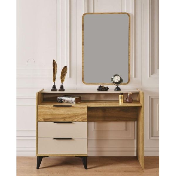Lusso Tavolino Da Toilette Beige Cassettiera Legno Moderno Nuovo In Camera Da Letto-image