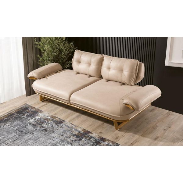Divano Moderno Beige Di Design A Tre Posti Soggiorno Elegante A 3 Posti-image