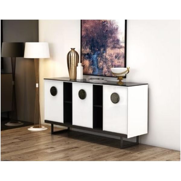 Cassettiera Di Design Credenza Armadio Scaffale Metallo Soggiorno Cassettiere In Legno-image