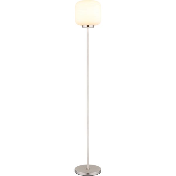 Globo Lighting Stehlampe "Kladora", Nickel Matt, Ø 24Cm H: 157Cm, 1 Stk., Leuchten, Stehlampe Wohnzimmer Schlafzimmer Flur Design-Leuchte, Stehlampe-image
