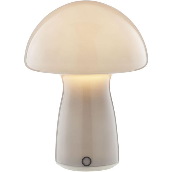 Brilliant Led Tischleuchte "Erik", Grau, 1, Ø 16Cm H: 22,2Cm, 1 Stk., Leuchten, Pilzleuchte Aus Glas Mit Akku, 250 Lm, 2700 K, H 22 Cm, Dimmbar, Led Tischleuchte-image