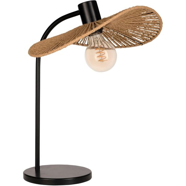 Eglo Tischleuchte "Siruela Tischlampe, Nachttischlampe, Metall Und Papier, E27, Lampe", Schwarz, 1, H: 46,5Cm, 1 Stk., Leuchten, Tischleuchte - L32 X B36,5 X H46,5 Cm - Schwarz - 1X42W Exkl., Tischleuchte-image
