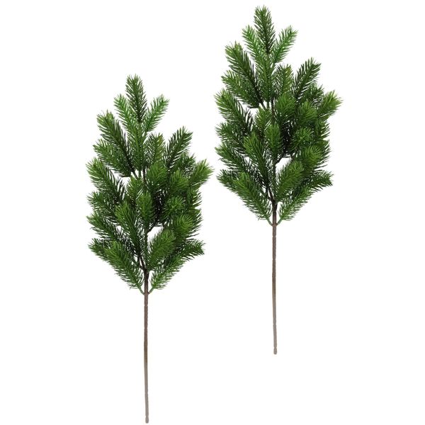 Kunstzweig I.Ge.A. "Tannenzweige", GrüN, B:20Cm H:61Cm L:12Cm, Kunststoff, Kunstpflanzen, Kunstzweig, 2Er Set KüNstlicher Tannenbund Adventskranz Weihnachtsdeko Kunstblume-image