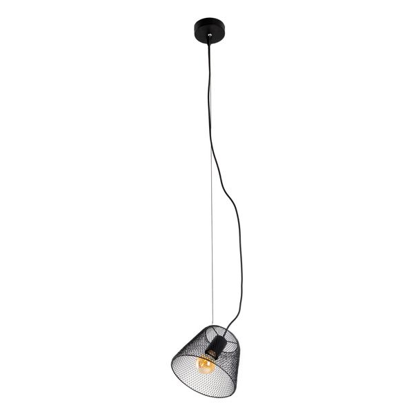 NÄVe Pendelleuchte "Korie", Schwarz, 1, Ø 20Cm H: 120Cm, 1 Stk., Leuchten, Metallgeflechtschirm, 1X E27, GesamthöHe 120Cm, PendelläNge 100Cm, Pendelleuchte-image