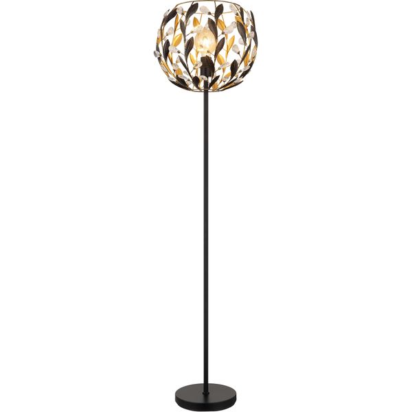 Globo Lighting Stehlampe "Mika", Schwarz Matt, Ø 40Cm H: 157Cm, 1 Stk., Leuchten, Stehlampe Wohnzimmer Schlafzimmer Flur Design-Leuchte, Stehlampe-image