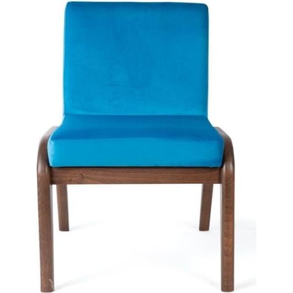 Poltrona Moderna Sedia 1X Sala Da Pranzo Vero Legno Salotto Sedile Imbottito Sedia Tessile-image
