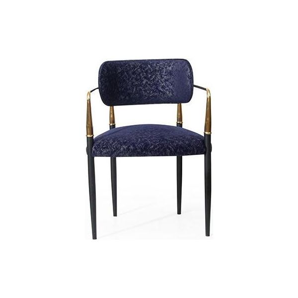 Sedia Moderna Blu Struttura In Acciaio Inox Tessile Arredo Sala Da Pranzo Monoposto-image