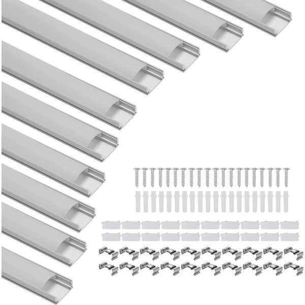 Hengda 10X1M Profilo In Alluminio Led Striscia Di Led Profilo In Alluminio Guida Led Canale Per Striscia Di Led Modelli Di Profilo U-Form-image