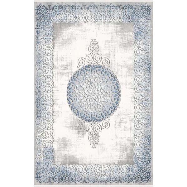 Tappeti Orientali Di Design Astratti Da Salotto Blu 160X230Cm-image