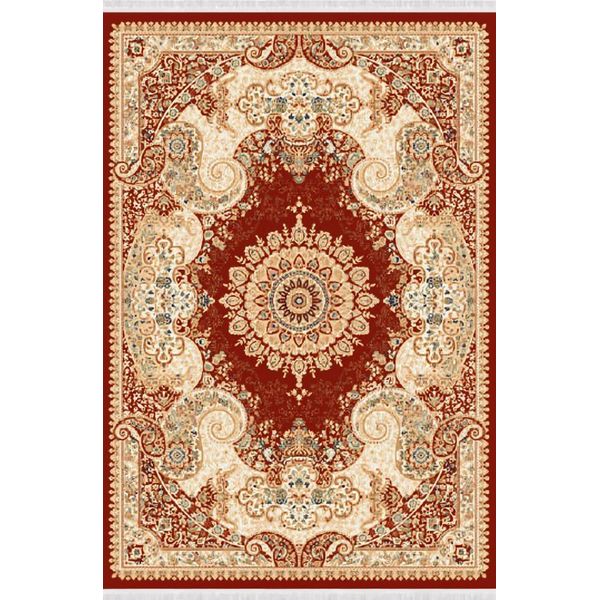 Tappeto Orientale Tappeto Soggiorno Pile Corto Bordo Classico Rosso Beige 150X233-image