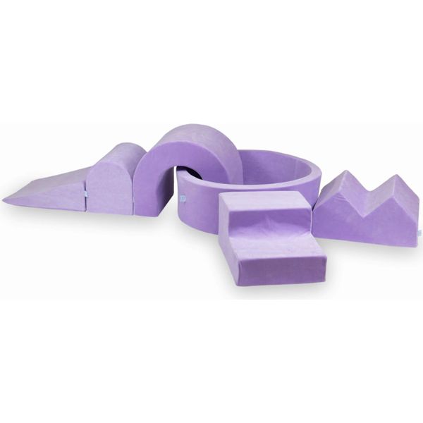 Parco Giochi In Schiuma Con Piscina Rotonda 90X30 Velvet Soft Purple + 5 Elementi Senza Palline-image