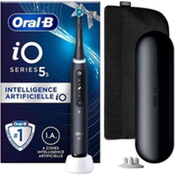 Braun Oral-B IO5, Per Adulti, Spazzolino Vibrante, Cura Quotidiana, Pulizia Profonda, Intensiva, Normale, Sbiancante, Nero, 4 X 30 Sec, Batteria-image
