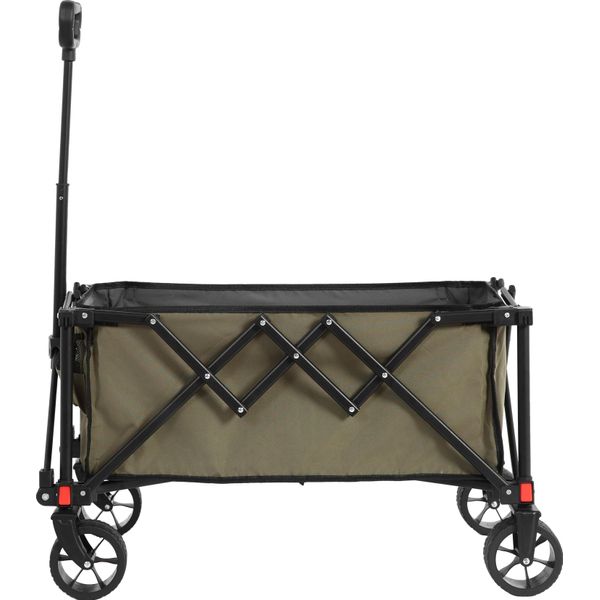 Sweiko Carrello Pieghevole, Carrello Pieghevole Con Ruote Per Tutti I Terreni, Carrello Da Giardino Resistente Con Maniglia Regolabile, Carrello Per Il Campeggio, Lo Shopping E La Pesca (Verde Militare)-image