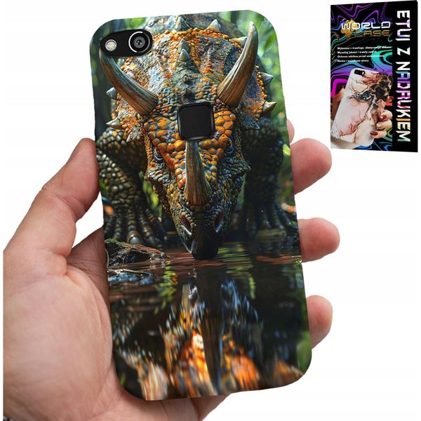 Custodia Per Huawei P9 Lite 2016 - Custodia Dino Dinosauro Triceratopo-image