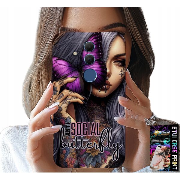 Custodia Per Huawei Mate 20 Lite - Anti Social Butterfly Pink Butterfly + Vetro-image