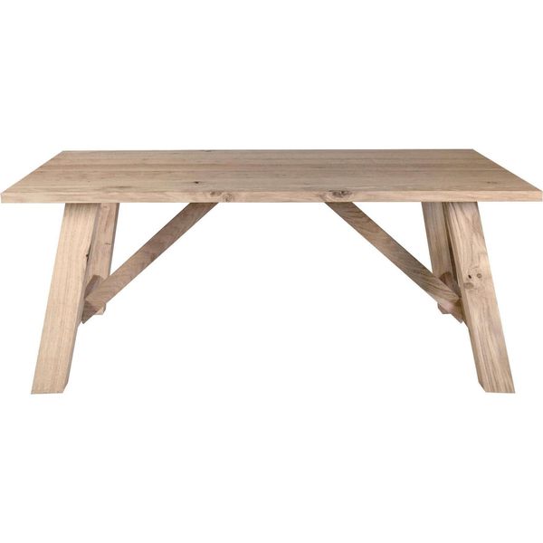 Milanihome.It - Tavolo Da Pranzo Moderno Di Design Cm 160X90 Rovere Impiallacciato Naturale Per Sala Da Pranzo Cucina Ristorantedi Coloremarrone-image