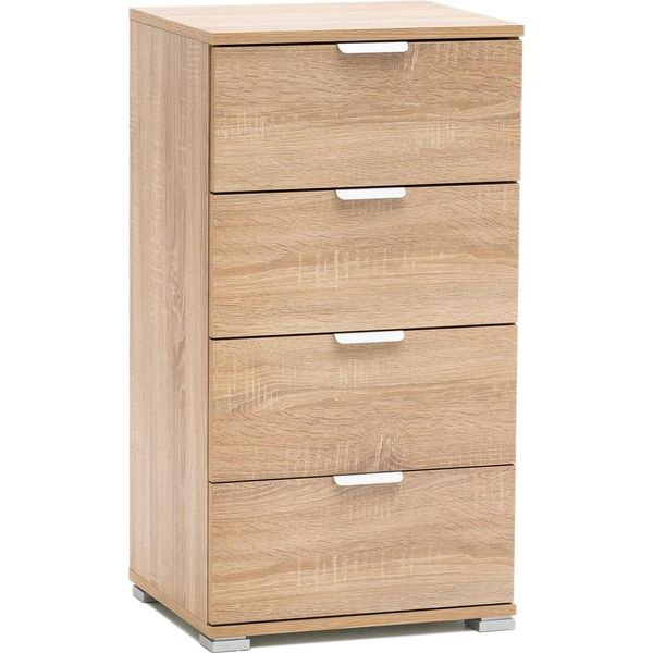 Milanihome.It - Cassettiera 4 Cassetti Per Soggiorno Cucina Bagno Fatto In Italia Cm 45X38X85 Hdi Coloremarrone Chiaro-image