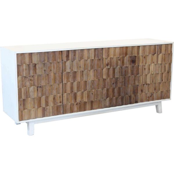 Milanihome.It - Porta Tv Con Decoro In Legno Di Design Moderno Per Salotto Cucina Sala Da Pranzo Cm 180X45X80 Hdi Colorebianco-image