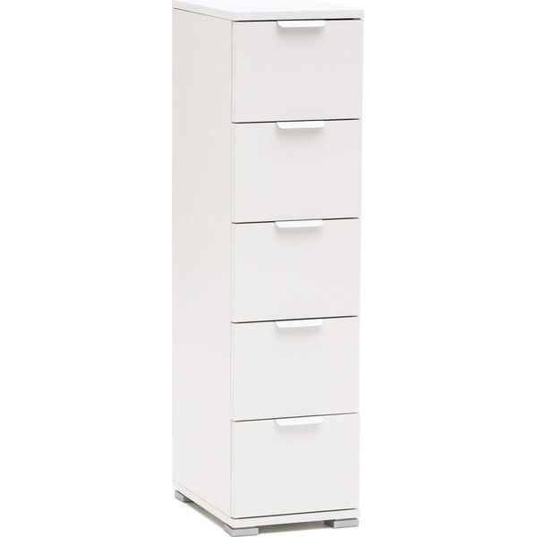 Milanihome.It - Cassettiera 5 Cassetti Per Soggiorno Cucina Bagno Fatto In Italia Cm 27X38X103 Hdi Colorebianco-image