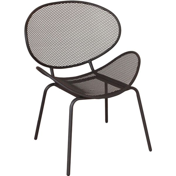 Milanihome.It - Poltrona Sedia Impilabile In Ferro Grigio Scuro Per Esterno Giardino, Portico, Ristorante, Gelateria Bar Hotel Albergodi Coloregrigio Scuro-image